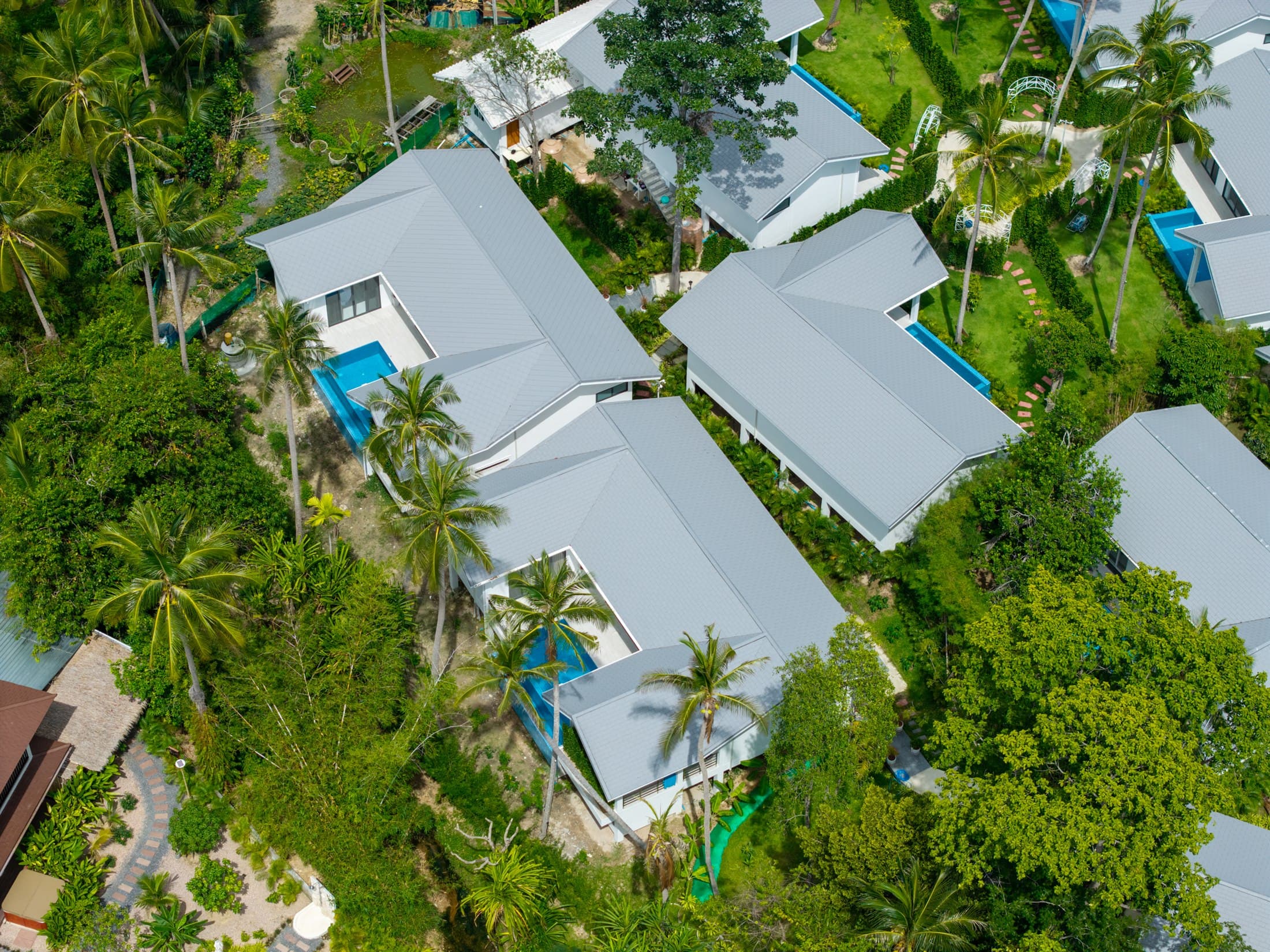 Osho villas within Hinkong’s tropical landscape
